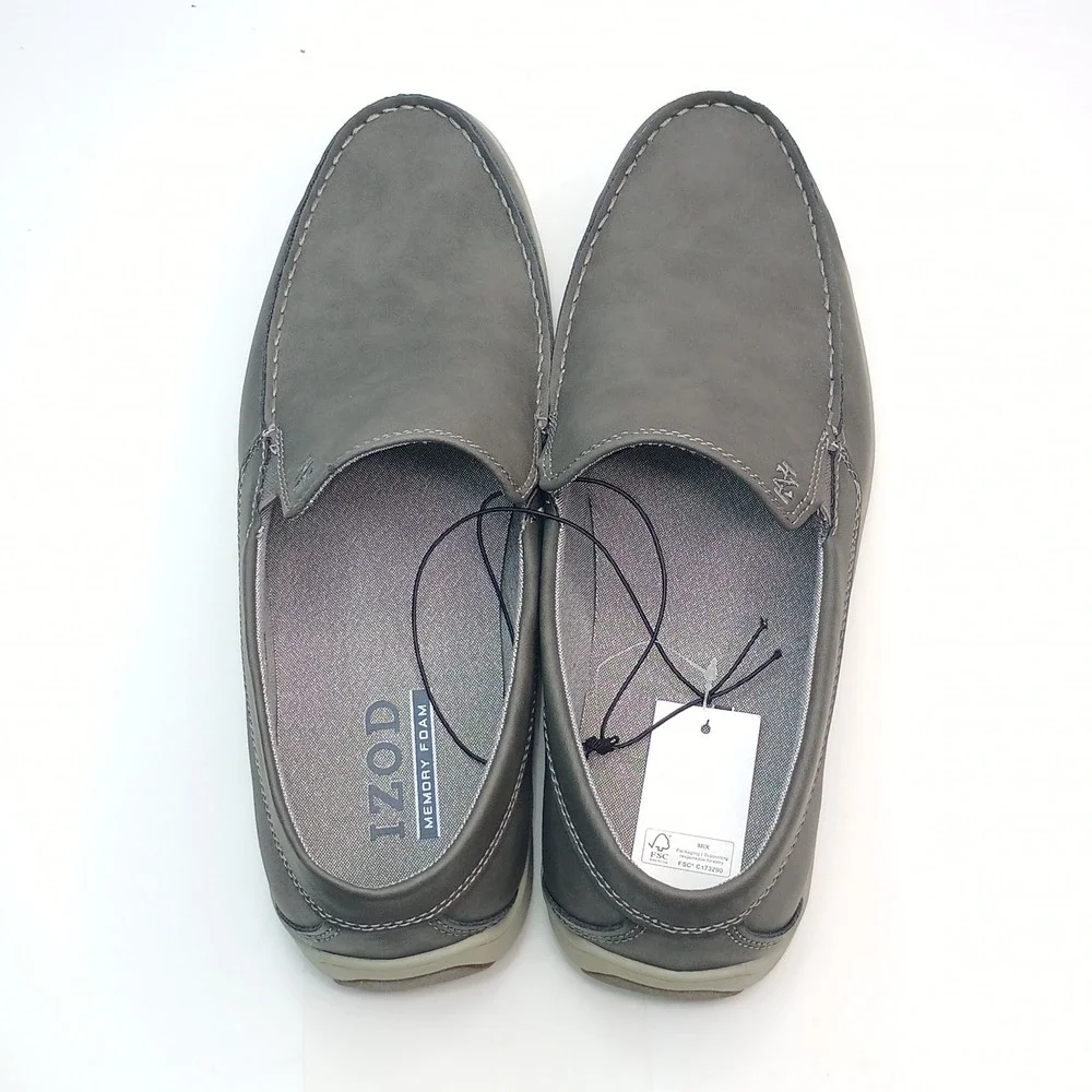 IZOD Seapoint Loafer Men Size 13 Gray Memory Foam Slip On Shoes 1861593